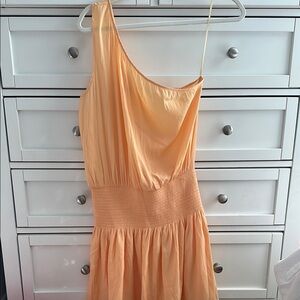 Elegant Peach One-Shoulder Dress